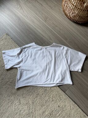 Boutique White Cropped Boxy Tee
